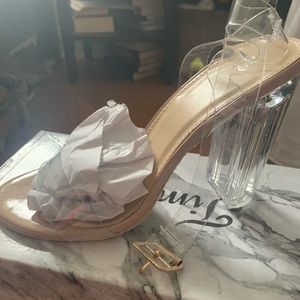 Never worn clear acrylic heels